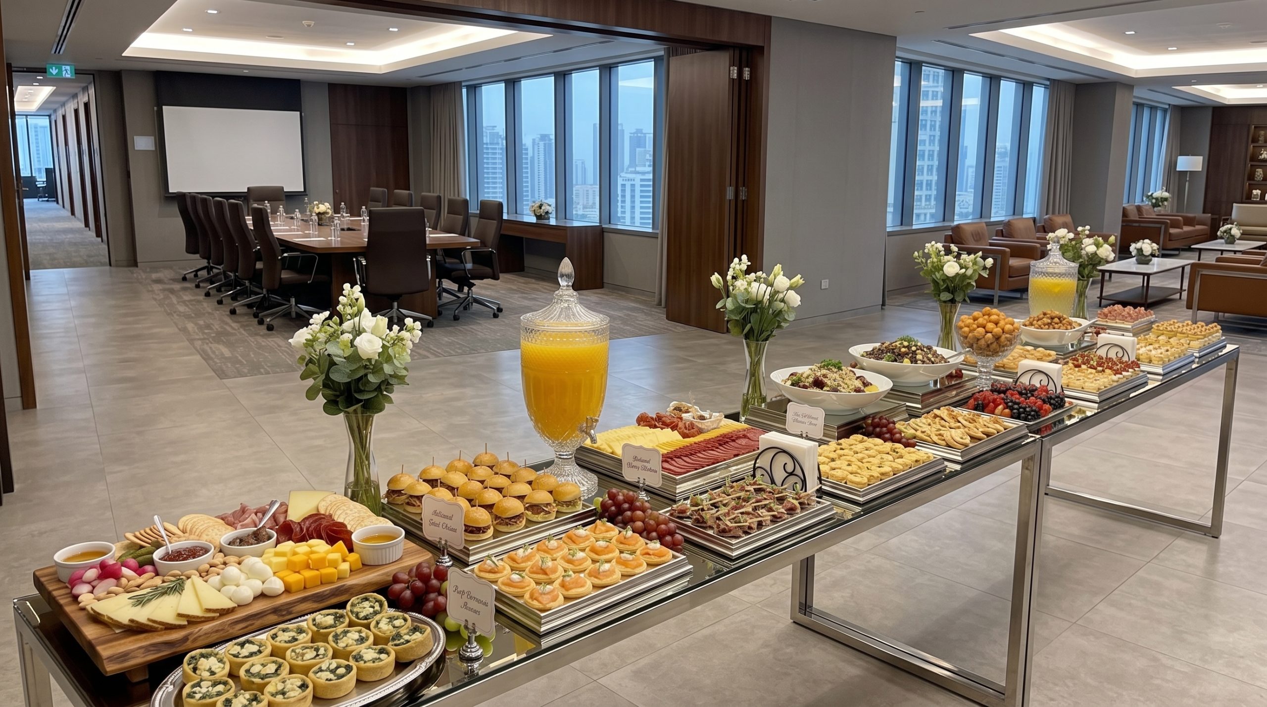 Buffet corporativo para convenções de empresas